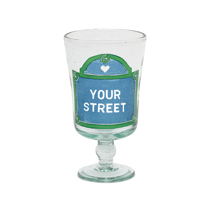 Hand Painted Wine Glass | Personalized | STREET NAMES