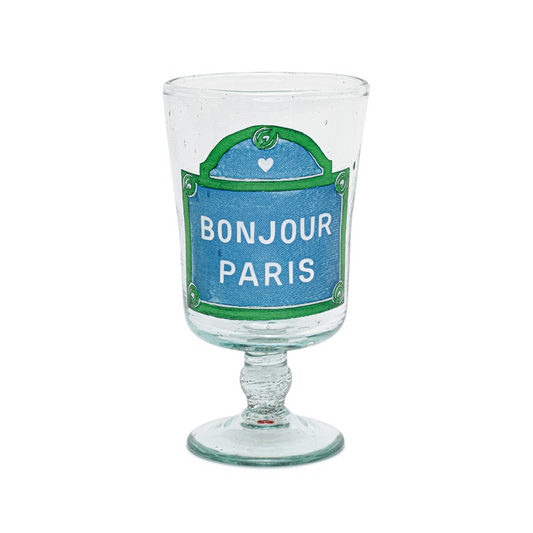 Hand painted wine glass | BONJOUR PARIS